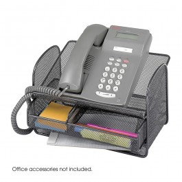 Safco Onyx Mesh Telephone Stand With Drawer Qty.5 Pack Black 2160BL