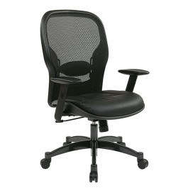 Office Star 24 Series Professional Breathable Mesh Back Chair with Eco Leather Seat