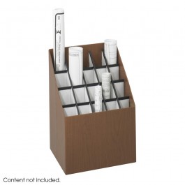 Safco Upright Roll File 20 Compartment Walnut 3081
