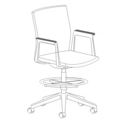 Encore 4264-L-W Notion Low Back Multi lever Fixed Aluminum Arms Chair with Beech Wood Arm Caps
