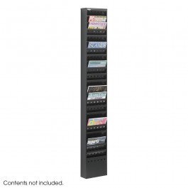 Safco 23-Pocket Steel Magazine Rack Black 4322BL