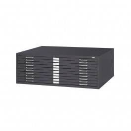 Safco 10-Drawer Steel Flat File for 30" x 42" Documents Black 4986BL