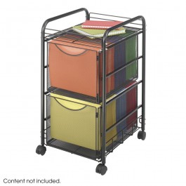 Safco Onyx Mesh File Cart with 2 File Drawers Black 5212BL