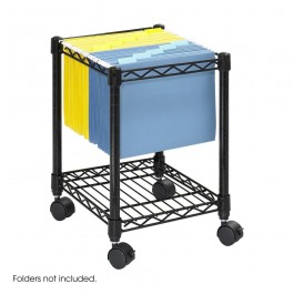 Safco Compact Mobile File Cart Black 5277BL