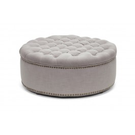 Wholesale Interiors 532-Beige-Otto Iglehart Beige Linen Modern Tufted Ottoman