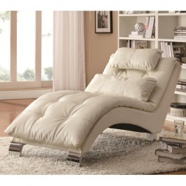Coaster Furniture Upholstery Stationary Fabric Chaise in White 550078