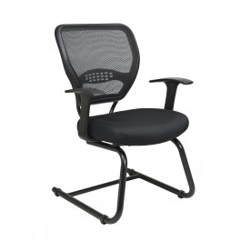 Office Star 5505-9 Professional AirGrid Back Visitors Chair with Red Mesh Seat