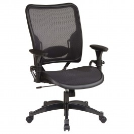 Office Star Space Seating Professional AirGrid Seat and Back Chair with Gunmetal Finish Accents 6216