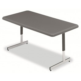 Iceberg IndestrucTable TOO Adjustable Height Utility Table 30 inch x 60 inch - Charcoal 65727
