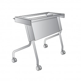 Officestar 842FMPZHR4-B Frame For Trapezoid And Half-Round Tops in Black