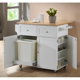 Coaster Furniture Counter Height Kitchen Island in White 900558