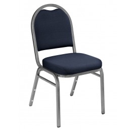 National Public Seating 9254-SV 9250 Series Fabric Upholstered Padded Stack Chairs in Midnight Blue