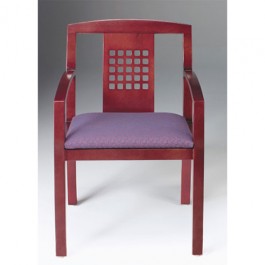 High Point Furniture Contempo Curvilinear Arm Chair Wood Puzzle Back 9433