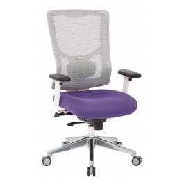 Officestar 95672-512 ProGrid White Mesh Mid Back Chair in Purple