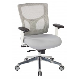 Officestar 95673-5877 ProGrid White Mesh Mid Back Chair in Sky