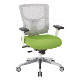 Officestar 95673-6 ProGrid White Mesh Mid Back Chair in Green