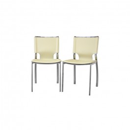 Wholesale Interiors ALC-1083 Ivory Montclare Ivory Leather Modern Dining Chair