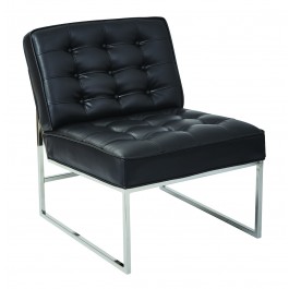 Officestar ATH51-B18 Anthony 26" Wide Chair with Chrome Base in Black
