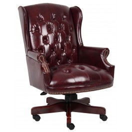 Boss Wingback Traditional Chair in Burgundy B800-BY