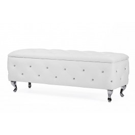 Wholesale Interiors BBT3112-White-Storage Bench Baxton Studio Seine Contemporary Storage Ottoman