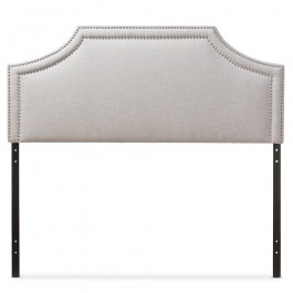 Baxton Studio BBT6566-Greyish Beige-Full HB Avignon Upholstered Full Size Headboard