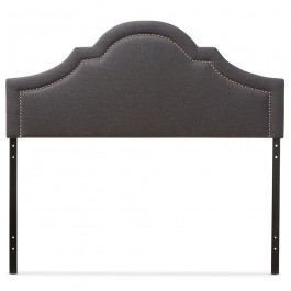 Baxton Studio BBT6567-Dark Grey-Full HB Rita Upholstered Full Size Headboard
