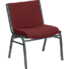Flash Furniture Hercules Series 1000 lb. Capacity Big and Tall Extra Wide Burgundy Fabric Stack Chair XU-60555-BY-GG (