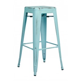 Office Star BRW3030A2-ASB Bristow 30" Antique Metal Barstool 2 Pack in Antique Sky Blue
