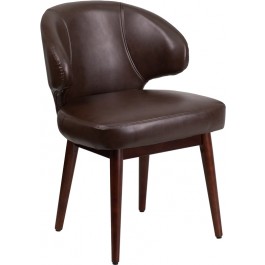 Flash Furniture BT-4-BN-GG Leather Lounge Chair in Brown Walnut