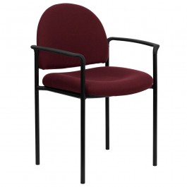 Flash Furniture Burgundy Fabric Stacking Chair with Arms BT-516-1-BY-GG