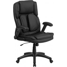 Flash Furniture BT-90275H-GG Extreme Comfort High Back Black Leather Executive Swivel Office Chair