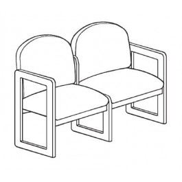 Lesro Classic C2301G3 Two Seater, with Center Arms or Two Seat Sled Base Sofa 