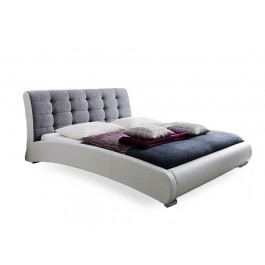 Wholesale Interiors CF8540-Queen-White/Grey Guerin Two Tone Grid Tufted Queen-Size Platform Bed (Default)