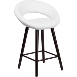 Flash Furniture CH-152551-WH-VY-GG Kelsey Series 24" High Contemporary White Vinyl Counter Height Stool