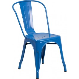 Flash Furniture CH-31230-BL-GG Blue Metal Indoor-Outdoor Stackable Chair