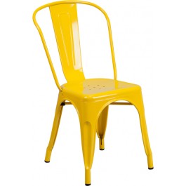 Flash Furniture CH-31230-YL-GG Yellow Metal Indoor-Outdoor Stackable Chair