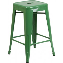 Flash Furniture CH-31320-24-GN-GG Backless Metal Barstool in Green