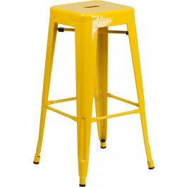 Flash Furniture CH-31320-30-YL-GG Backless Metal Barstool in Yellow