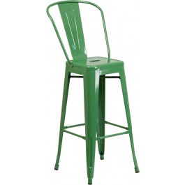 Flash Furniture CH-31320-30GB-GN-GG Metal Bar Stool in Green
