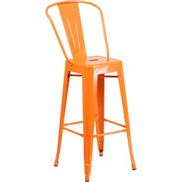 Flash Furniture CH-31320-30GB-OR-GG Metal Bar Stool in Orange