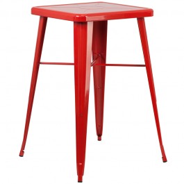 Flash Furniture CH-31330-RED-GG Square Bar Height Table in Red