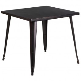 Flash Furniture CH-51040-29-BQ-GG 31.75" Square Antique Table in Black