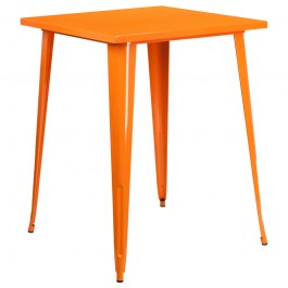 Flash Furniture CH-51040-40-OR-GG 31.5" Square Bar Height Orange Metal Indoor-Outdoor Table