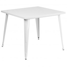 Flash Furniture CH-51050-29-WH-GG 35.5" Square White Metal Indoor-Outdoor Table