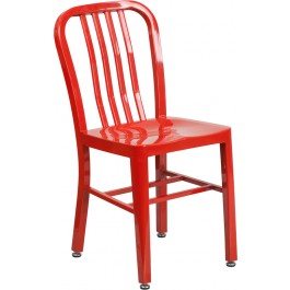Flash Furniture CH-61200-18-RED-GG Red Metal Indoor-Outdoor Chair