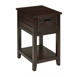 Office Star CML08AS-WA Camille Chair Side Table in Walnut Finish