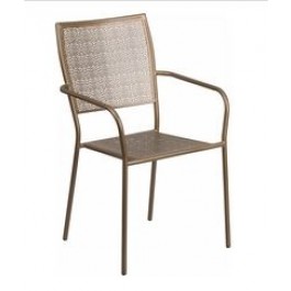 Flash Furniture CO-2-GD-GG Steel Patio Chair in Gold (Default)