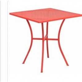 Flash Furniture CO-5-RED-GG 28" Steel Patio Table in Coral (Default)
