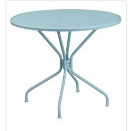 Flash Furniture CO-7-SKY-GG 35.25" Steel Patio Table in Blue (Default)