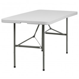 Flash Furniture 30''W X 60''L Plastic Bi-Fold Folding Table DAD-YCZ-152Z-GG